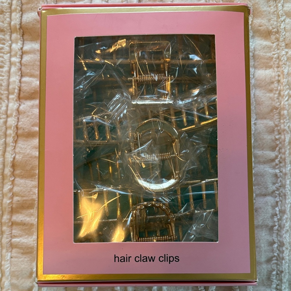 Gold Hair Claw Clips Set